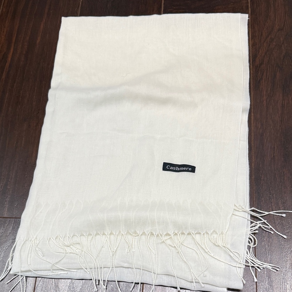 White lightweight Cashmere Scarf